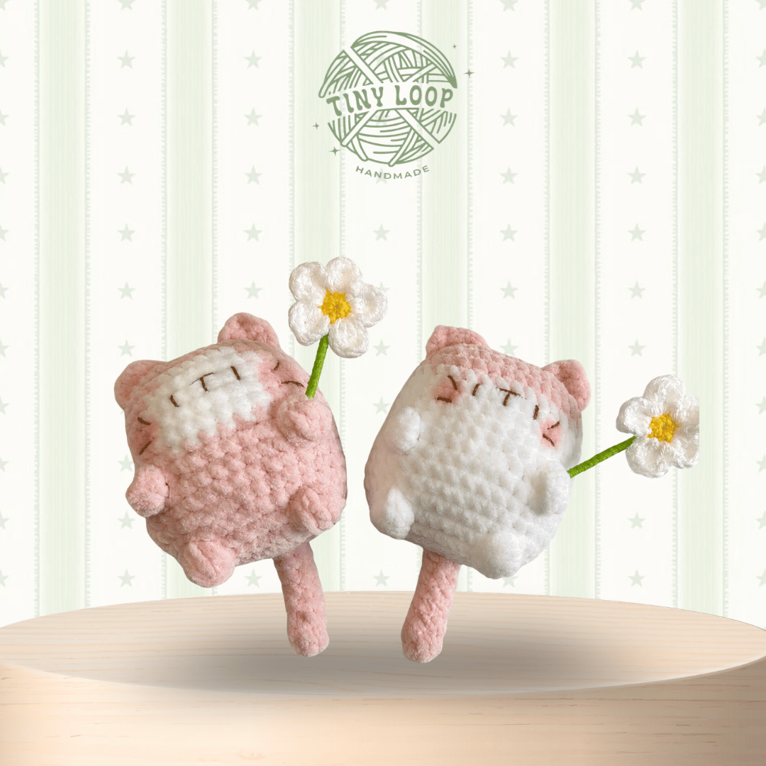 Móc khóa hình con mèo từ len handmade mang đến nét xinh