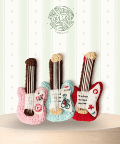 móc khoá len guitar điện