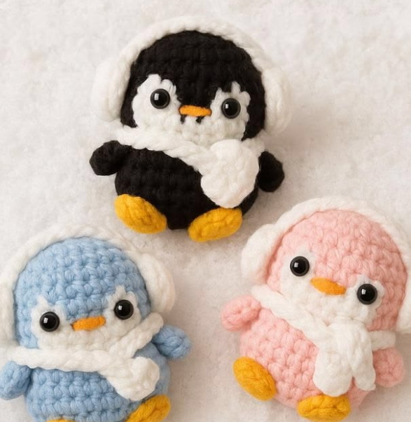 3 mẫu móc khóa len Chim Cánh Cụt Handmade- Tinyloop handmade - Ảnh 3