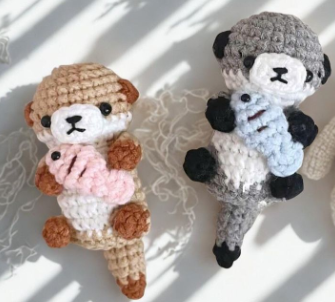 1 mẫu móc khóa len Rái Cá Handmade - Ảnh 2