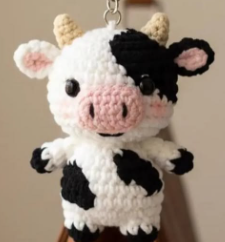 Móc khóa len Con Bò Sữa Handmade - Ảnh 2
